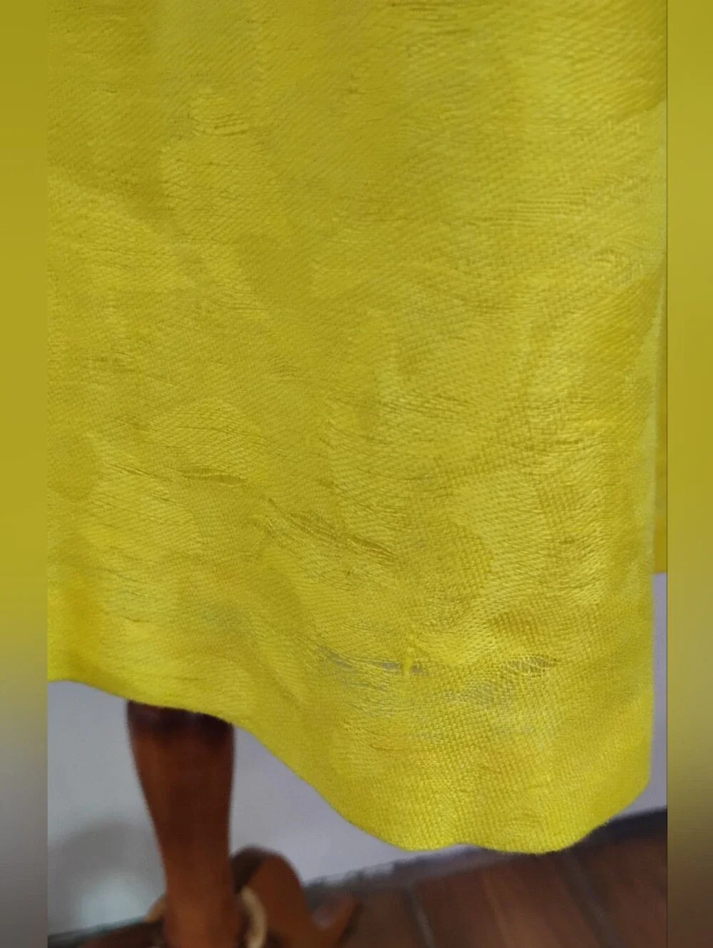 LEMON WOVEN LINEN RETRO DRESS - Picture 6 of 10